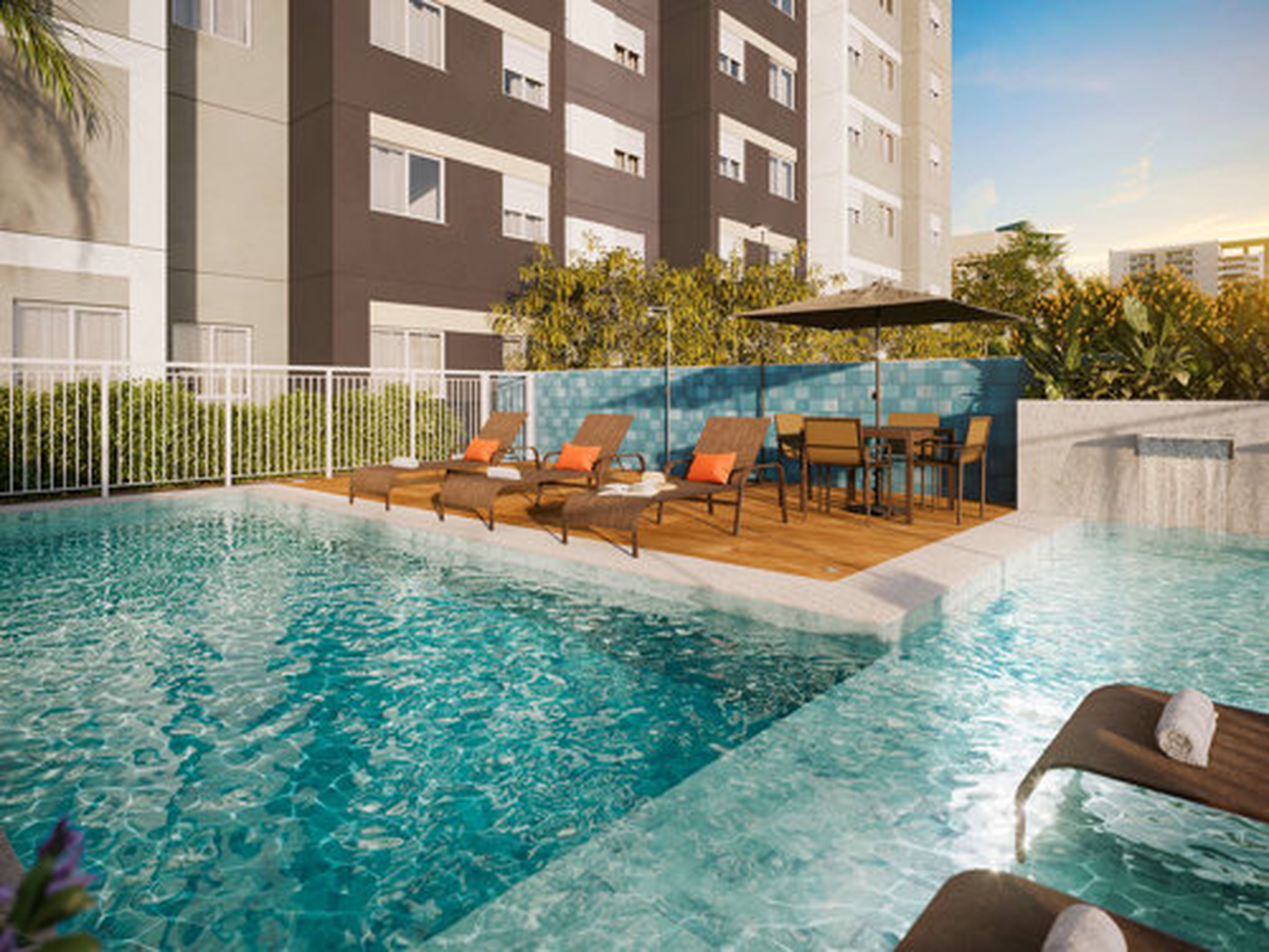 Viva Benx Butantã - NR - 54123 - Piscina adulto com deck molhado e cascatas